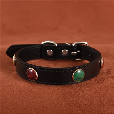 Beaded Leather Dog Collar Beaded Leather Dog Collar