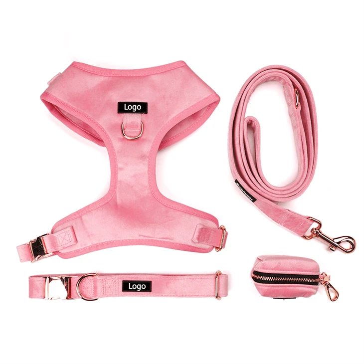 Velvet Dog Harness Set